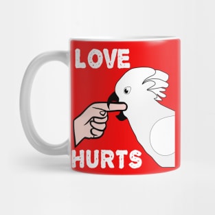 Love Hurts Umbrella Cockatoo Parrot Biting Mug